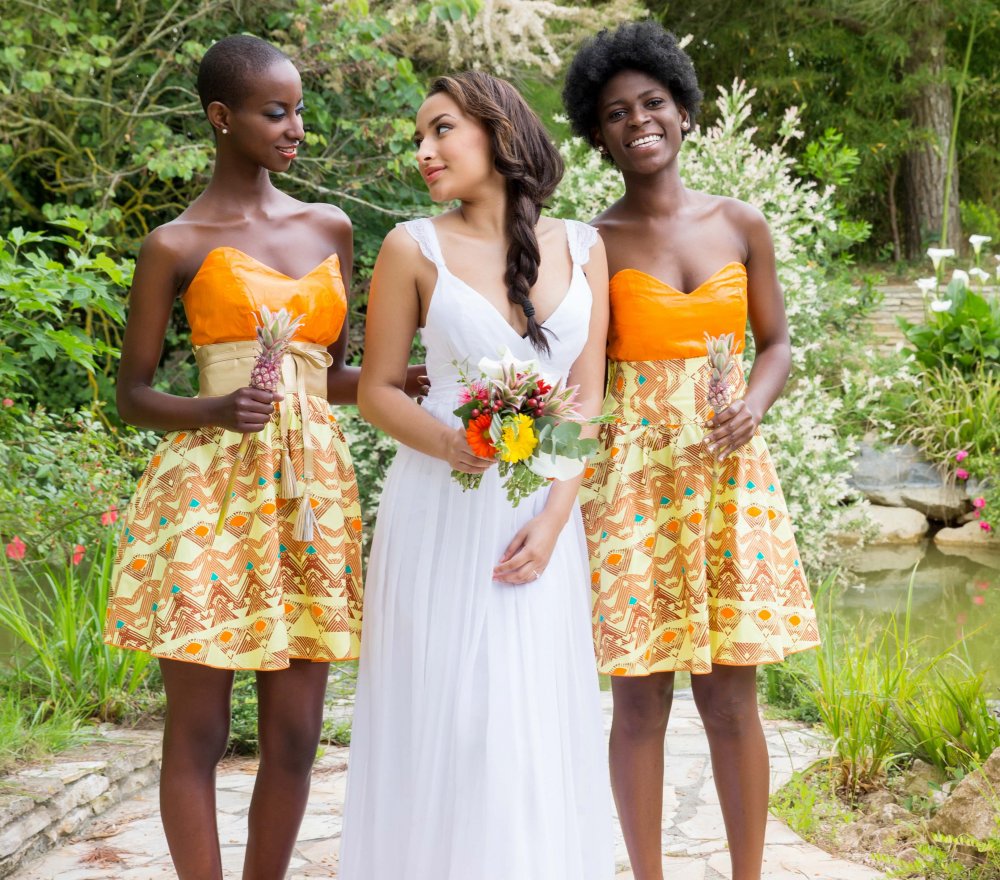 Robe demoiselle d'honneur mariage exotique, mariage thème Afrique 